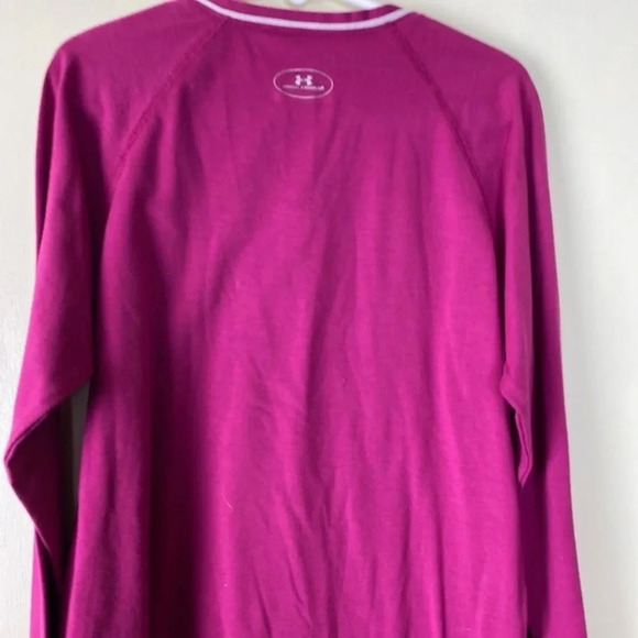 UNDER ARMOUR SET HEAR GEAR EUC GIRLS PURPLE HOODED HOODIE SHIRT TOPS SIZE YMD M - Picture 8 of 8